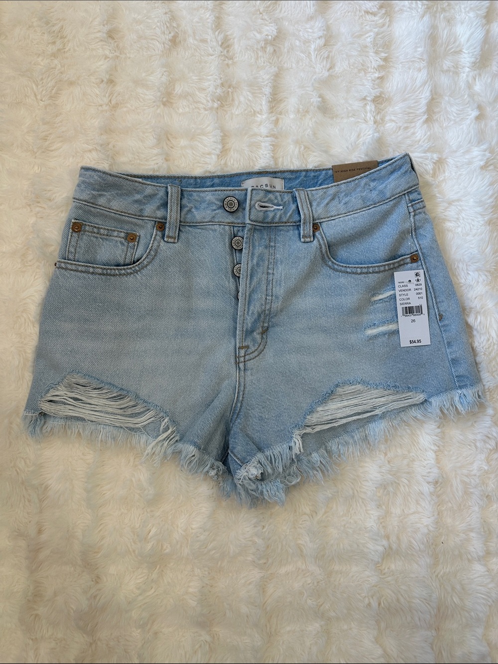 PacSun Light Wash Distressed Denim Shorts